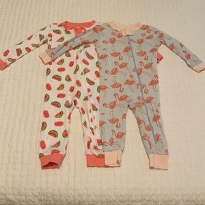 Set of 2 Burt’s Bees Baby Zippered Sleepers